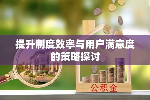 崇州提升制度效率与用户满意度的策略探讨